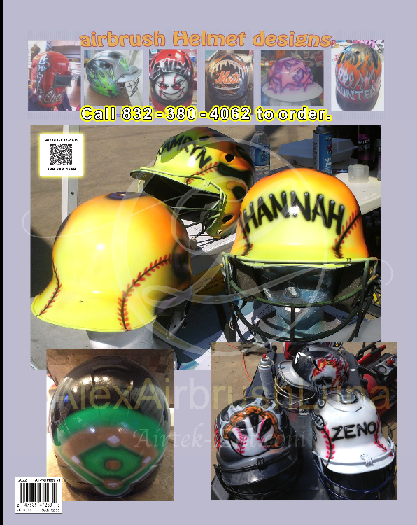 Softball Helmet Airbrush Designs #alexairbrushluna — Airbrushes &&nbsp;Airplanes