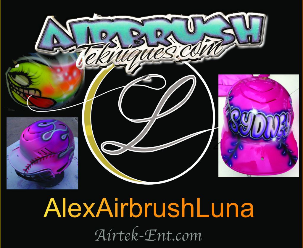 Softball Helmet Airbrush Designs #alexairbrushluna